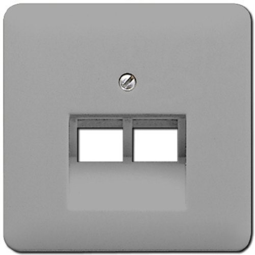 Лицевая панель Jung CD500 для 2-м. розетки RJ11/RJ45 серый фото Лицевая панель Jung CD500 для 2-м. розетки RJ11/RJ45 серый картинка